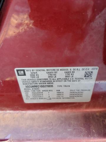 2016 CHEVROLET SILVERADO - 3GCUKREC1GG278835