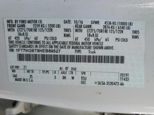 2017 FORD F250 SUPER - 1FT7W2BT8HEB89527