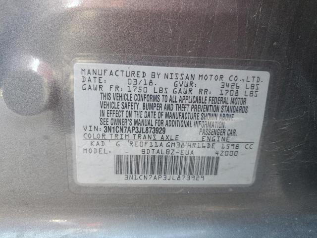 2018 NISSAN VERSA S - 3N1CN7AP3JL873929