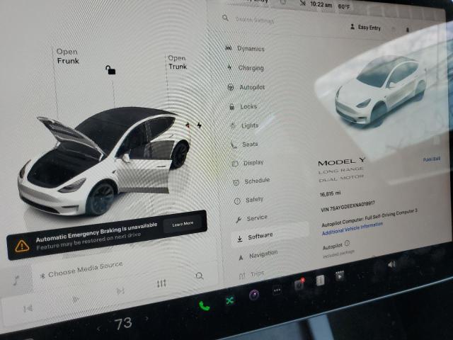 2022 TESLA MODEL Y 7SAYGDEEXNA019917