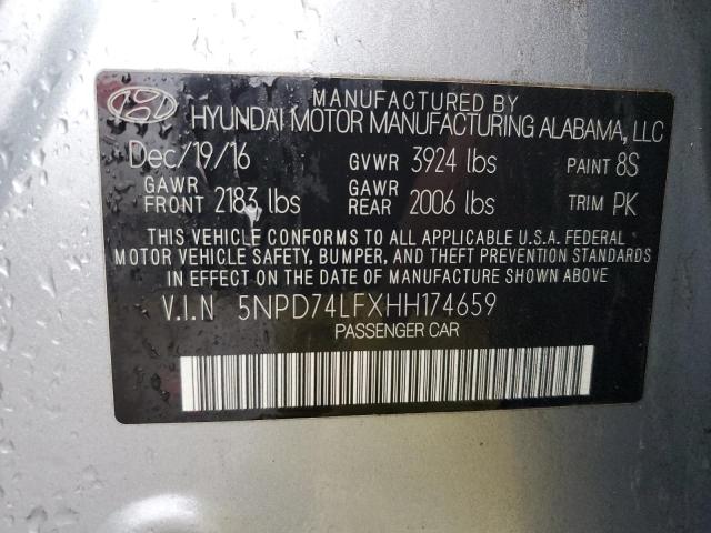 2017 HYUNDAI ELANTRA SE - 5NPD74LFXHH174659