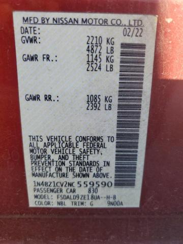 2022 NISSAN LEAF SV PL 1N4BZ1CV2NC559590