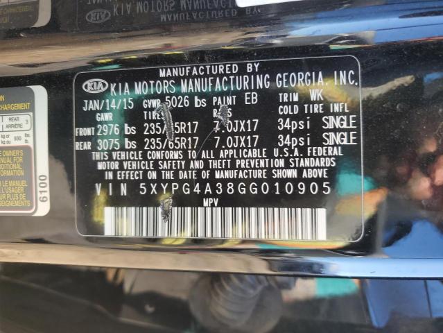 2016 KIA SORENTO LX - 5XYPG4A38GG010905