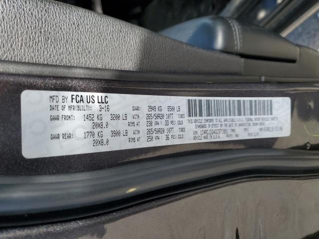 2016 DODGE DURANGO LI 1C4RDJDG4GC371891