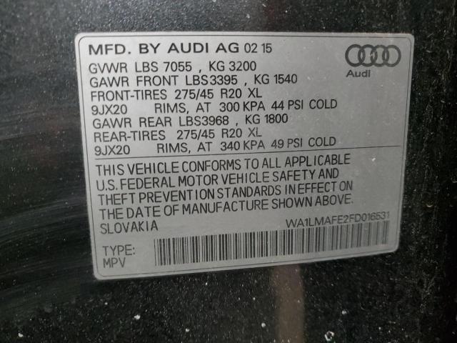 2015 AUDI Q7 TDI PRE WA1LMAFE2FD016531