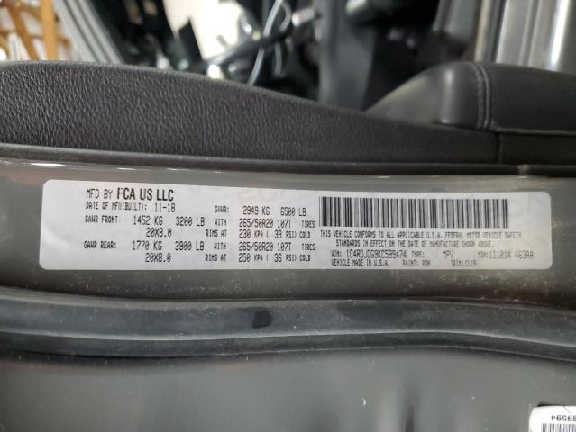 2019 DODGE DURANGO GT 1C4RDJDG9KC599474