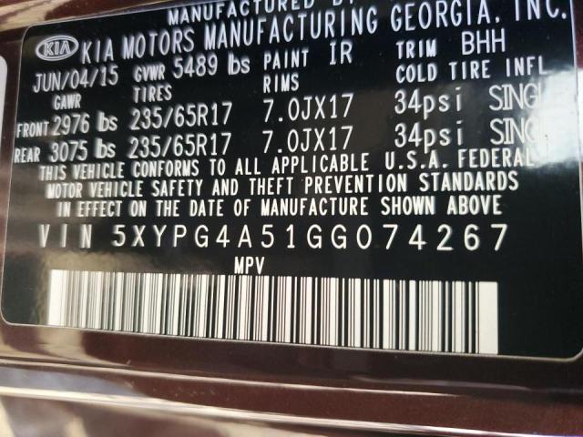 2016 KIA SORENTO LX - 5XYPG4A51GG074267