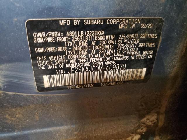 2021 SUBARU FORESTER P JF2SKAJC0MH409870
