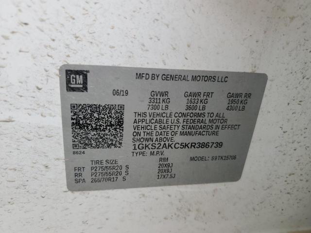 2019 GMC YUKON SLE 1GKS2AKC5KR386739