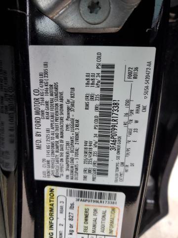 2020 FORD FUSION SE - 3FA6P0T99LR173381