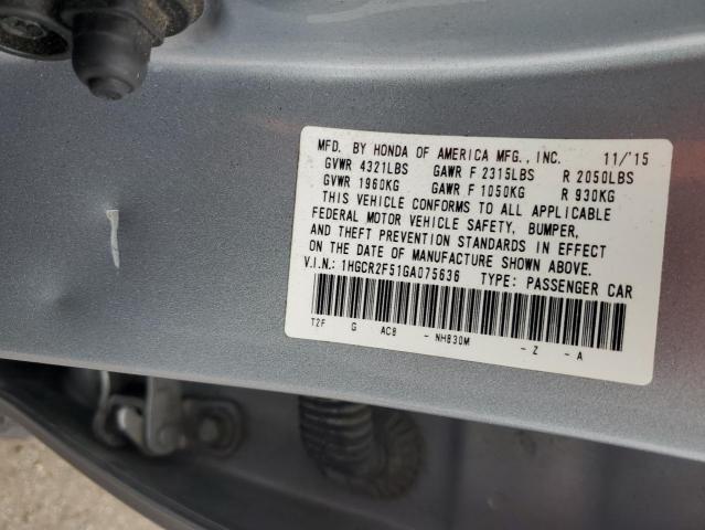 2016 HONDA ACCORD SPO - 1HGCR2F51GA075636