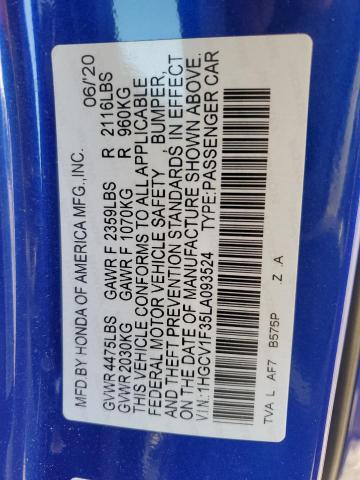 2020 HONDA ACCORD SPO - 1HGCV1F35LA093524