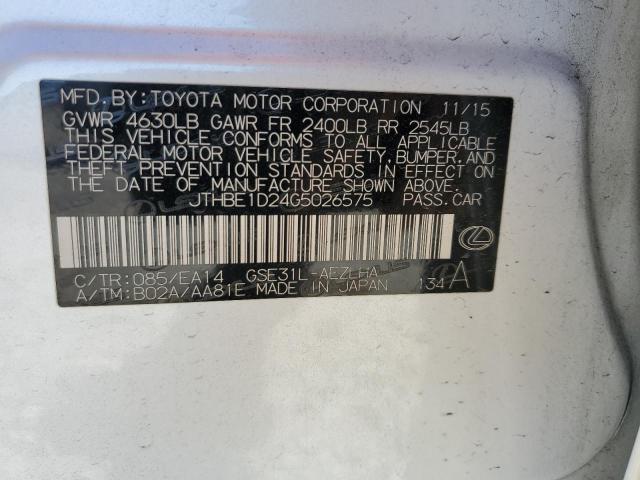 2016 LEXUS IS 350 JTHBE1D24G5026575