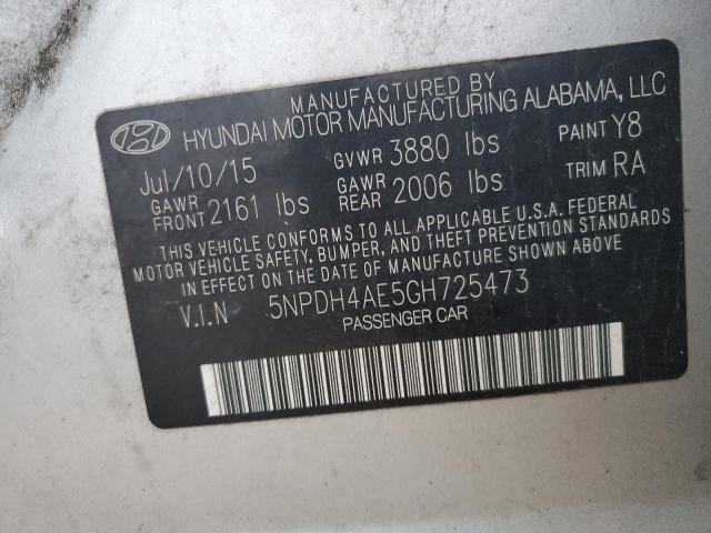 2016 HYUNDAI ELANTRA SE - 5NPDH4AE5GH725473