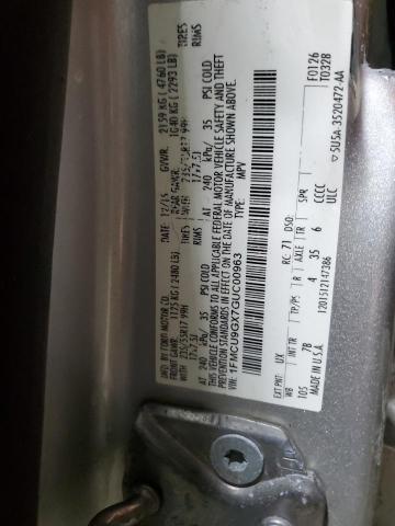 2016 FORD ESCAPE SE 1FMCU9GX7GUC00963