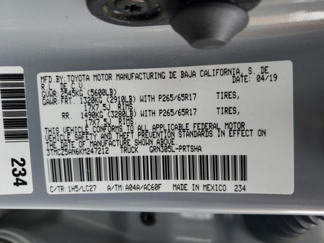 2019 TOYOTA TACOMA DOU - 3TMCZ5AN6KM247212