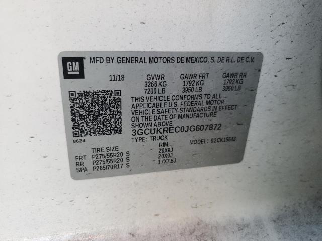 2018 CHEVROLET SILVERADO - 3GCUKREC0JG607872