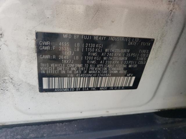 2015 SUBARU OUTBACK 2. - 4S4BSBNCXF3260944