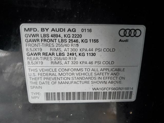 2016 AUDI Q3 PRESTIG - WA1GFCFS6GR015514