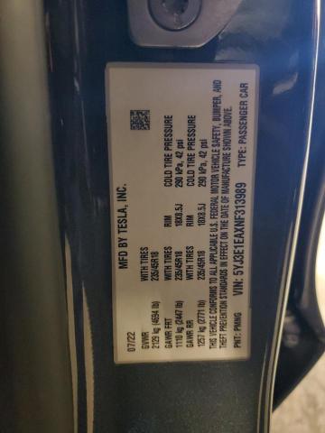 2022 TESLA MODEL 3 - 5YJ3E1EAXNF313989