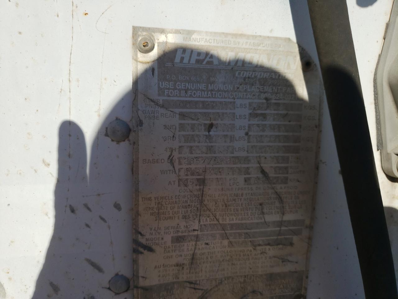 Lot #3254448154 2001 MONON UNKNOWN