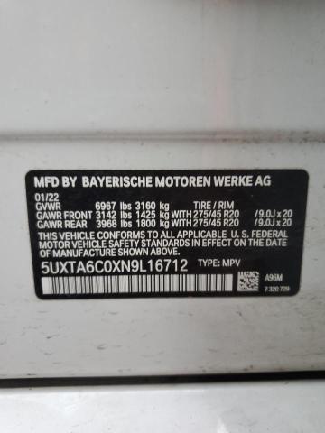 2022 BMW X5 XDRIVE4 - 5UXTA6C0XN9L16712