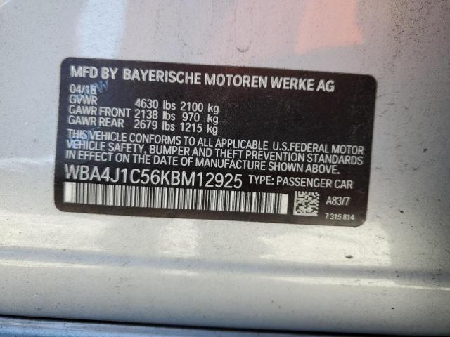 2019 BMW 430I GRAN - WBA4J1C56KBM12925