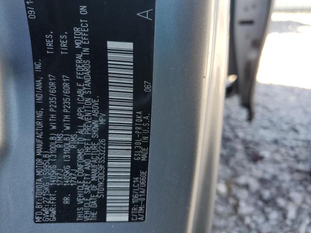 2015 TOYOTA SIENNA XLE - 5TDYK3DC9FS532226