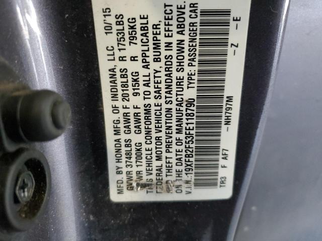 2015 HONDA CIVIC LX - 19XFB2F53FE118790