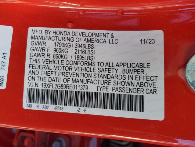 2024 HONDA CIVIC SPOR - 19XFL2G89RE011379