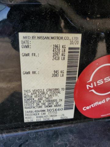 2021 NISSAN ALTIMA SV - 1N4BL4DV4MN305660