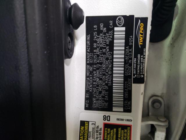 2022 LEXUS ES 350 BAS - 58ADZ1B17NU121972