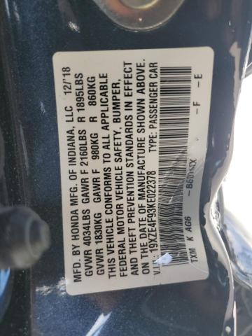 2019 HONDA INSIGHT TO 19XZE4F93KE022378