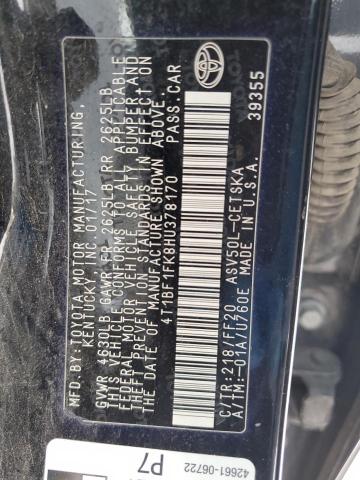 2017 TOYOTA CAMRY LE - 4T1BF1FK8HU378170