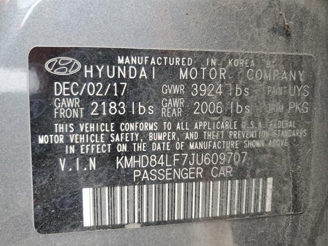 2018 HYUNDAI ELANTRA SE - KMHD84LF7JU609707