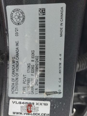 2021 HONDA CIVIC LX - 2HGFC2F58MH012402