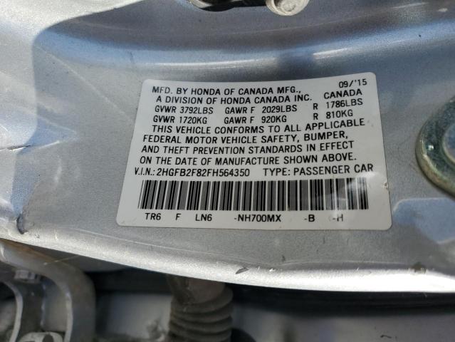 2015 HONDA CIVIC EX 2HGFB2F82FH564350