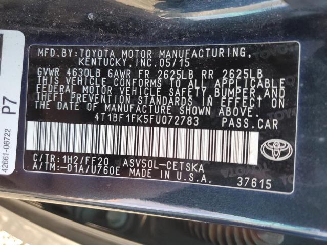 2015 TOYOTA CAMRY LE - 4T1BF1FK5FU072783