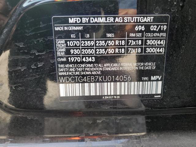 2019 MERCEDES-BENZ GLA 250 - WDCTG4EB7KU014056