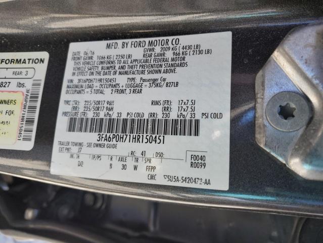 2017 FORD FUSION SE - 3FA6P0H71HR150451