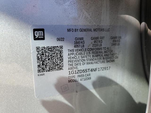 2022 CHEVROLET MALIBU LT - 1G1ZD5ST4NF172917