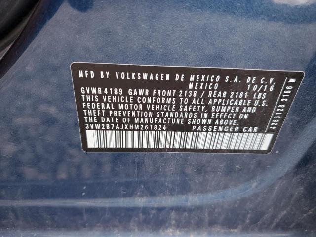2017 VOLKSWAGEN JETTA S - 3VW2B7AJXHM261824