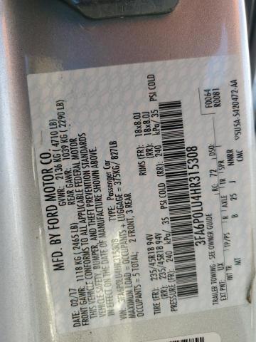 2017 FORD FUSION SE - 3FA6P0LU4HR315308