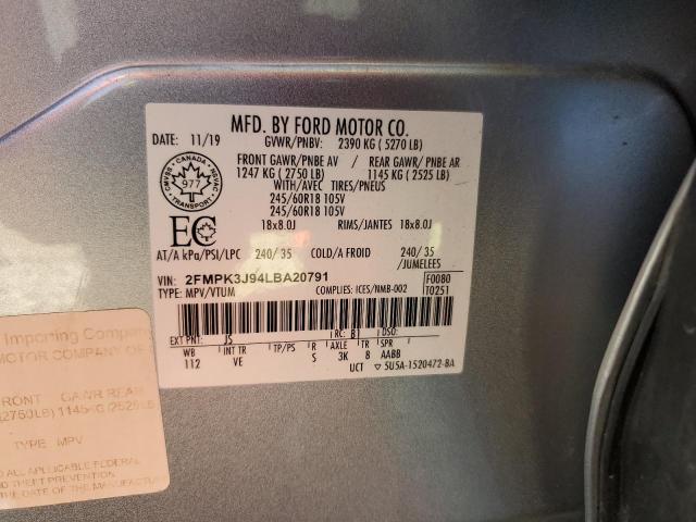 2020 FORD EDGE SEL - 2FMPK3J94LBA20791