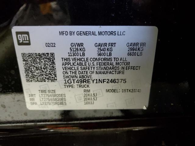 2022 GMC SIERRA K25 1GT49REY1NF246375