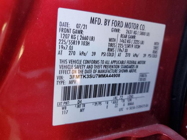 2021 FORD MUSTANG MA - 3FMTK3SU7MMA44908