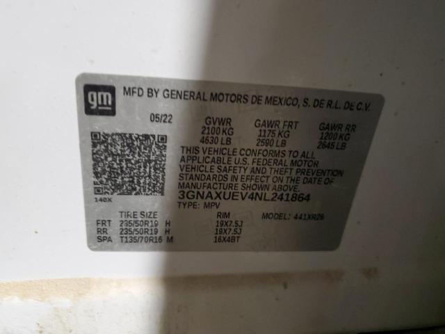 2022 CHEVROLET EQUINOX LT - 3GNAXUEV4NL241864