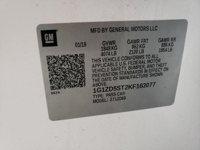 2019 CHEVROLET MALIBU LT - 1G1ZD5ST2KF163077