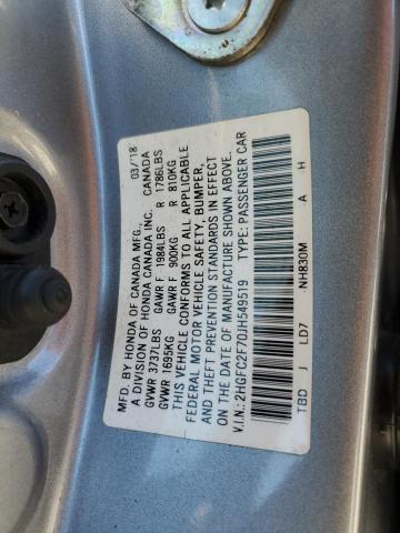 2018 HONDA CIVIC EX - 2HGFC2F70JH549519