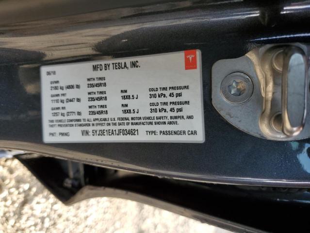 2018 TESLA MODEL 3 5YJ3E1EA1JF034621